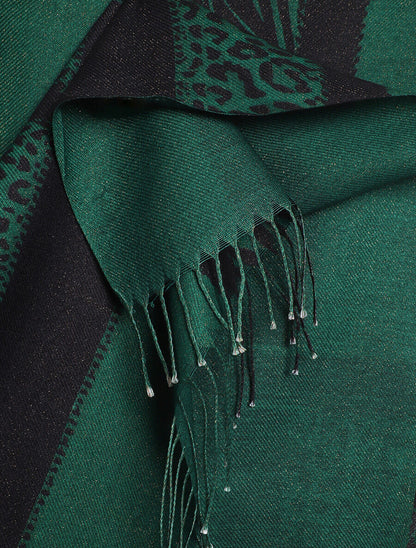 Echarpe irisée motif léopard fantaisie - Vert - 3