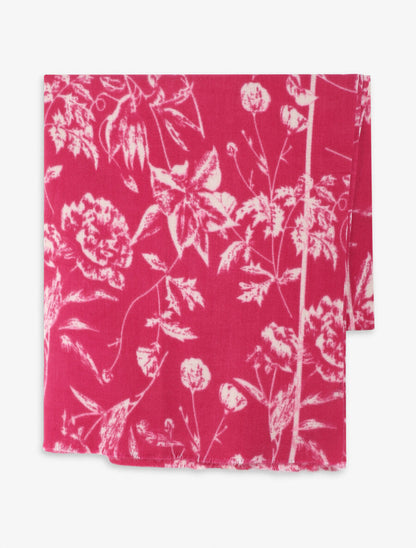 Echarpe à motif floral - Fuchsia - 2