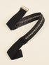 Ceinture élastiquée en macramé et chaîne - Noir/dorée - 2
