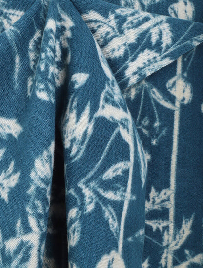 Echarpe à motif floral - Bleu - 3