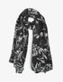 Echarpe à motif floral - Noir - 1