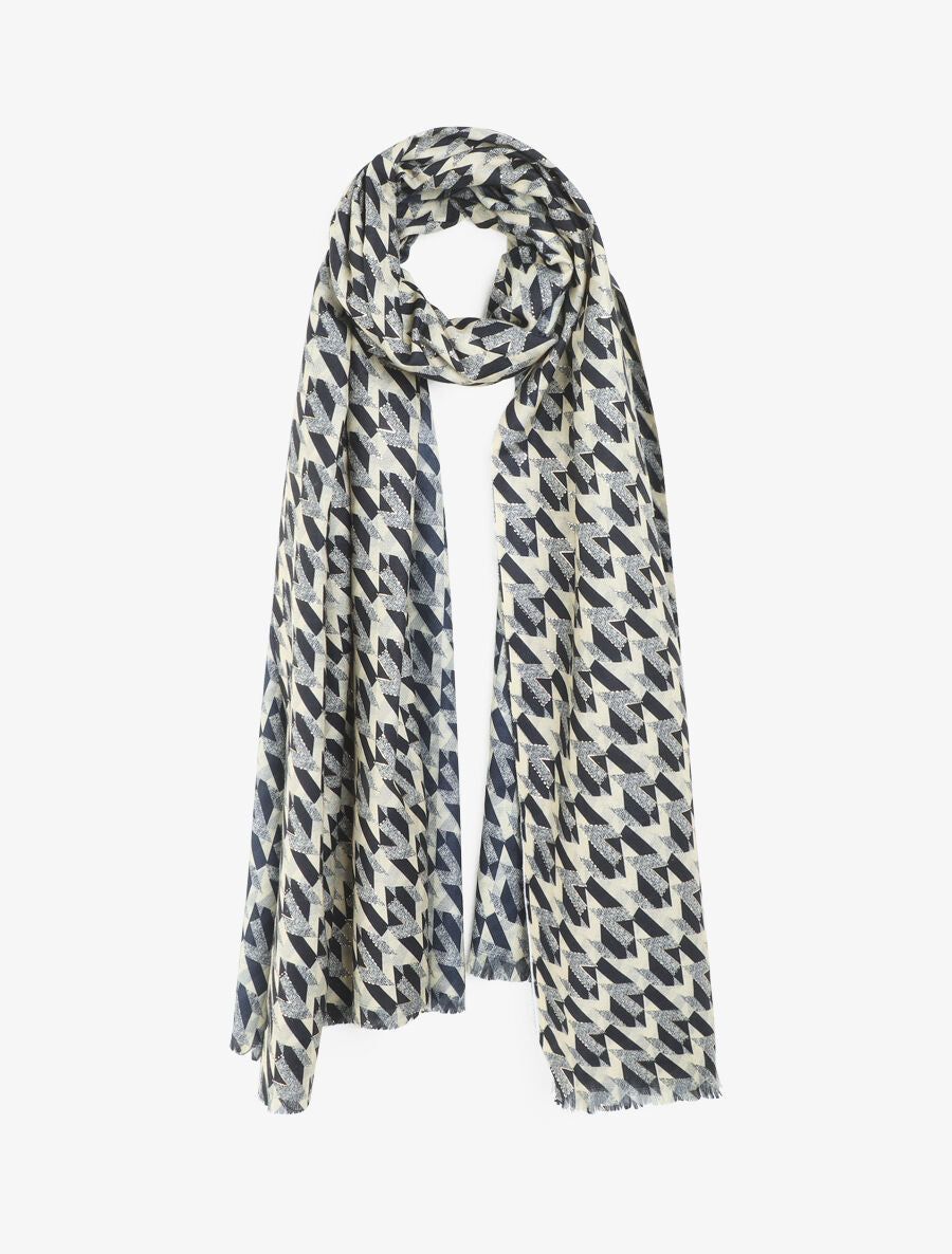 Foulard à imprimé graphique irisé - Noir - 4