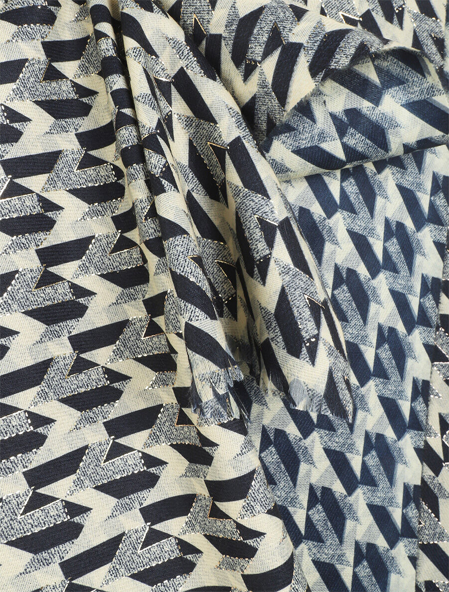 Foulard à imprimé graphique irisé - Noir - 3