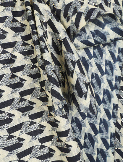 Foulard à imprimé graphique irisé - Noir - 3