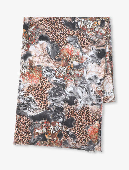 Foulard à imprimé à motif originaux - Noir - 2