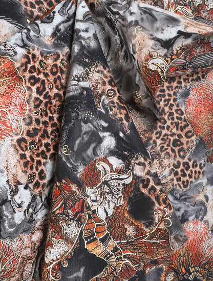 Foulard à imprimé à motif originaux - Noir - 3