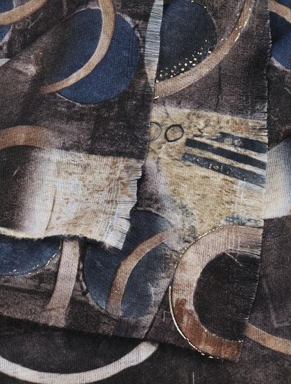 Foulard à imprimé peinture abstraite - Noir - 3