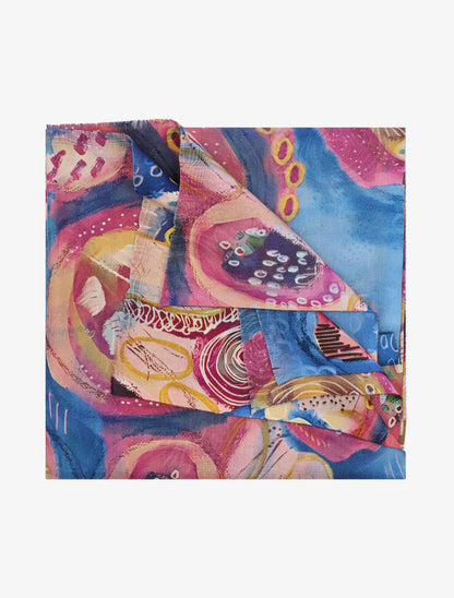 Foulard à imprimé psychédélique - Bleu - 2
