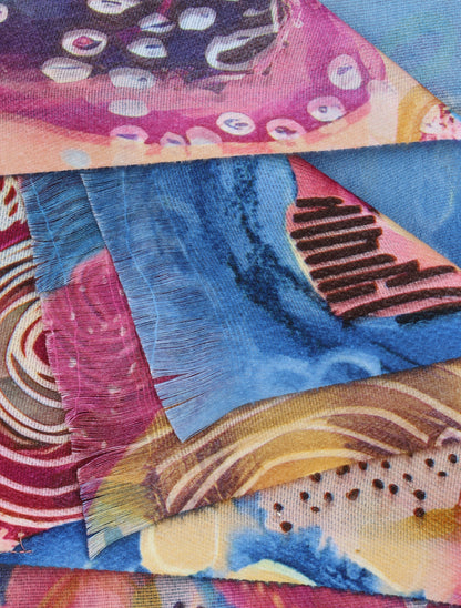 Foulard à imprimé psychédélique - Bleu - 3