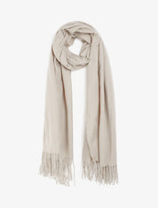Echarpe unie irisée à bords frangés - Taupe - 1