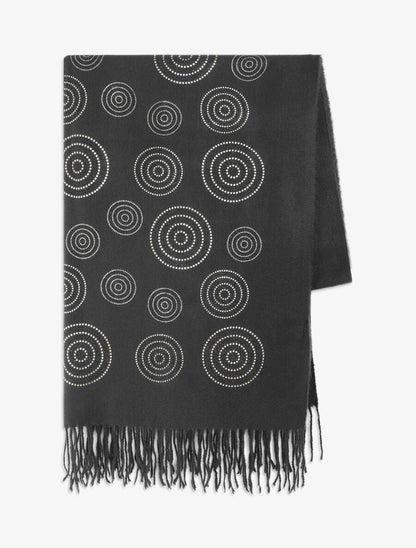 Echarpe à imprimé rosaces - Noir - 2