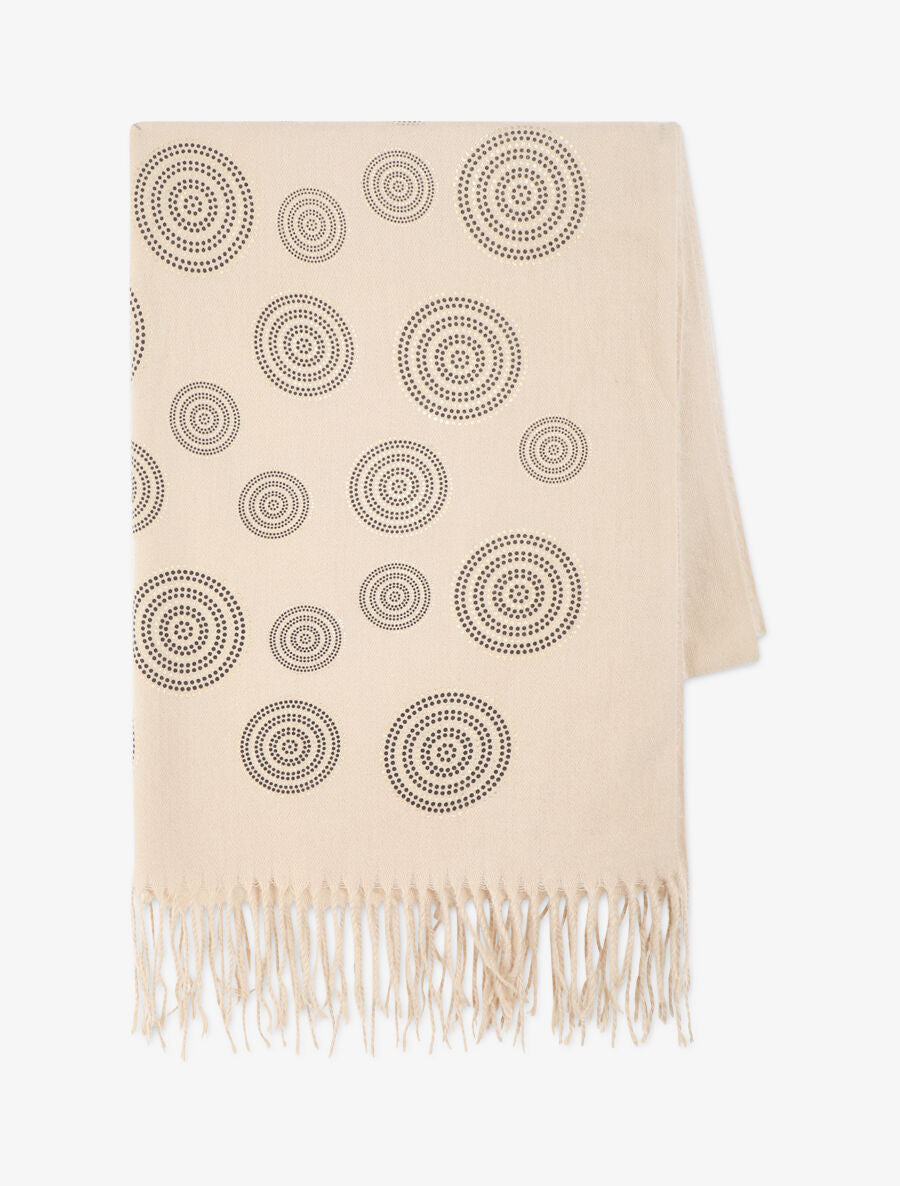 Echarpe à imprimé rosaces - Beige - 2