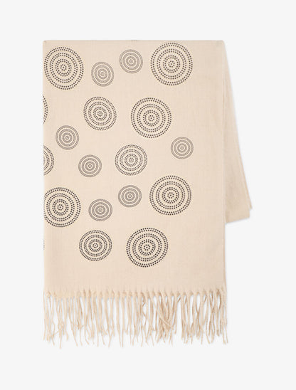 Echarpe à imprimé rosaces - Beige - 2