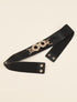 Ceinture élastiquée à détail chaîne stylisée - Noir/dorée - 2
