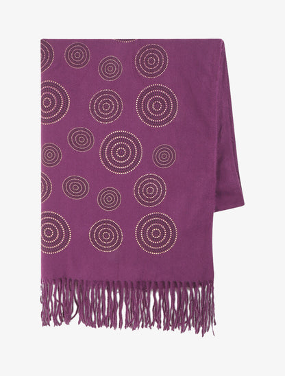 Echarpe à imprimé rosaces - Violet - 2