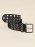 Ceinture bi-matière irisée à oeillets - Noir - 2