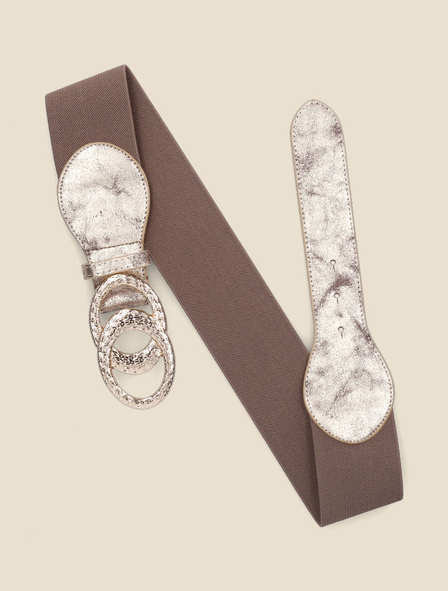Ceinture à double boucles ovales - Or - 2