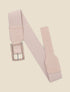 Ceinture python à boucle carrée - Rose poudré - 1