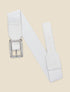 Ceinture python à boucle carrée - Blanc - 1