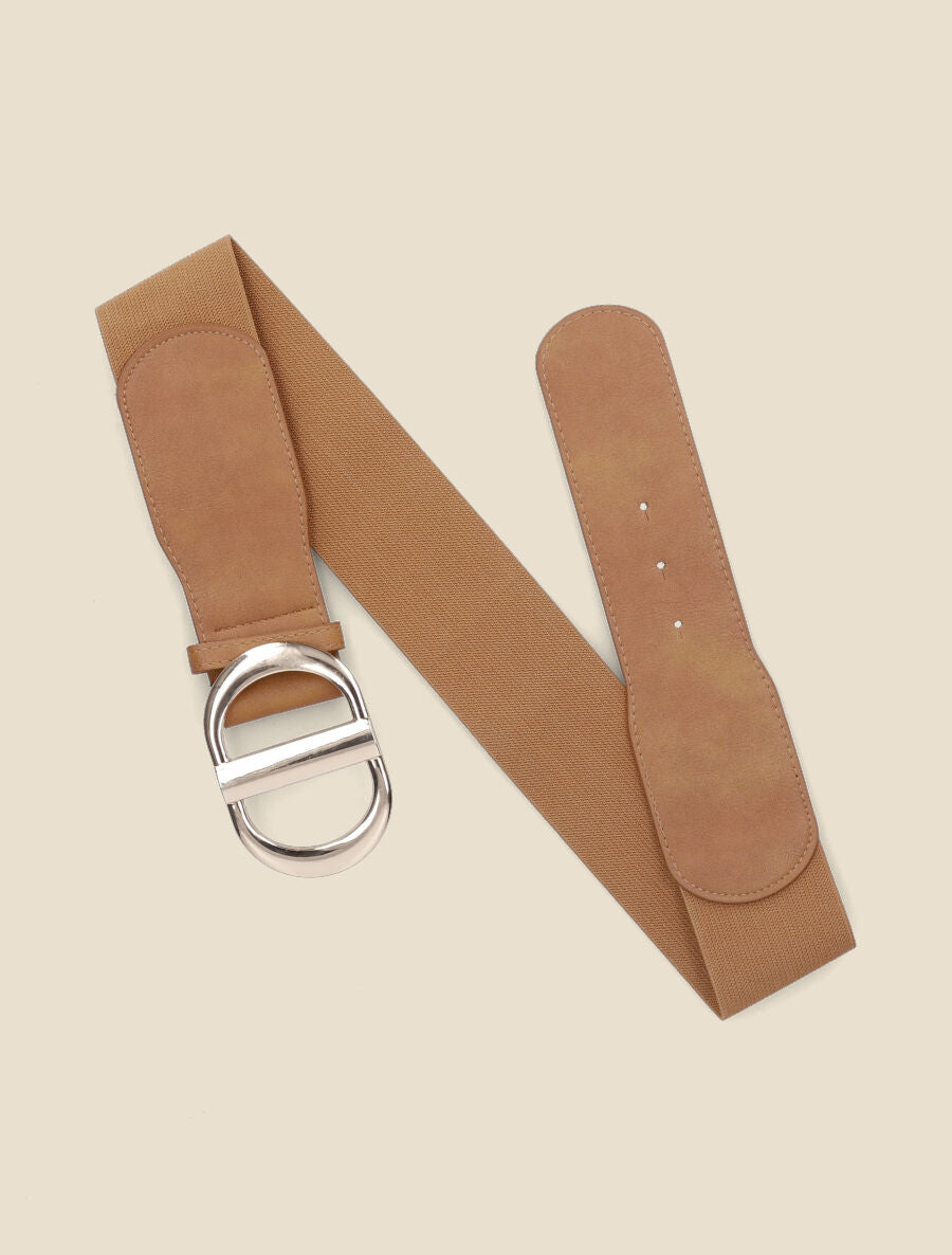 Ceinture extensible unie - Camel - 1