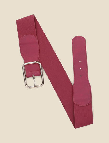 Ceinture élastiquée à large boucle - Pourpre - 1