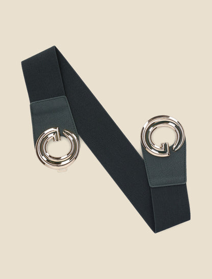 Ceinture élastiquée à boucle G - Vert sapin - 2