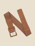 Ceinture élastiquée en suédine - Camel - 1