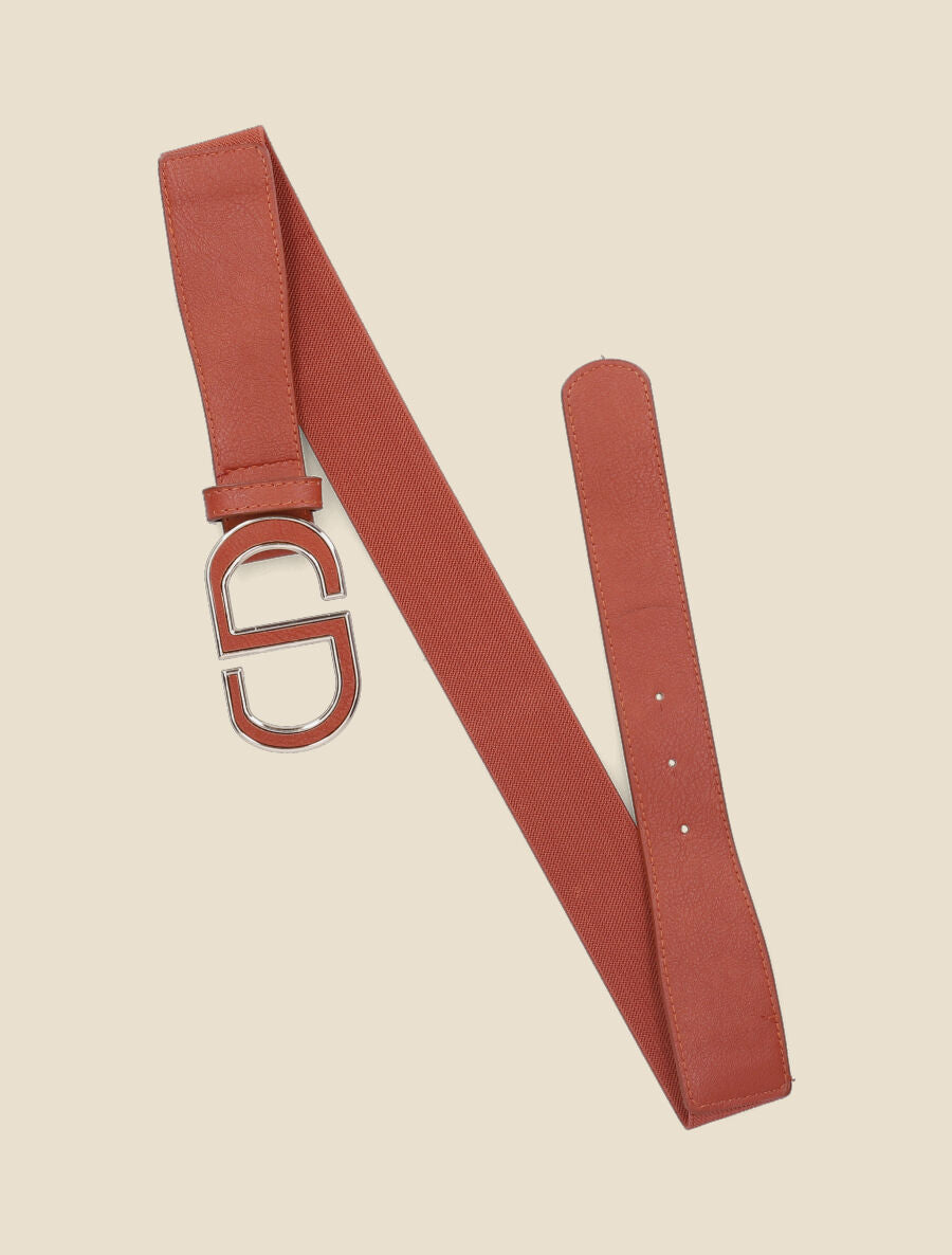 Ceinture à clip élastiquée - Terre de sienne - 2