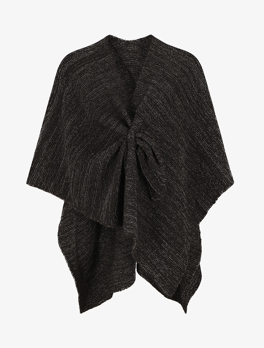 Châle irisé en maille - Noir - 4