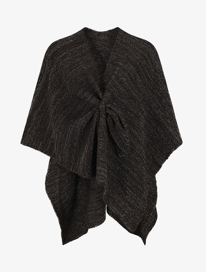 Châle irisé en maille - Noir - 4