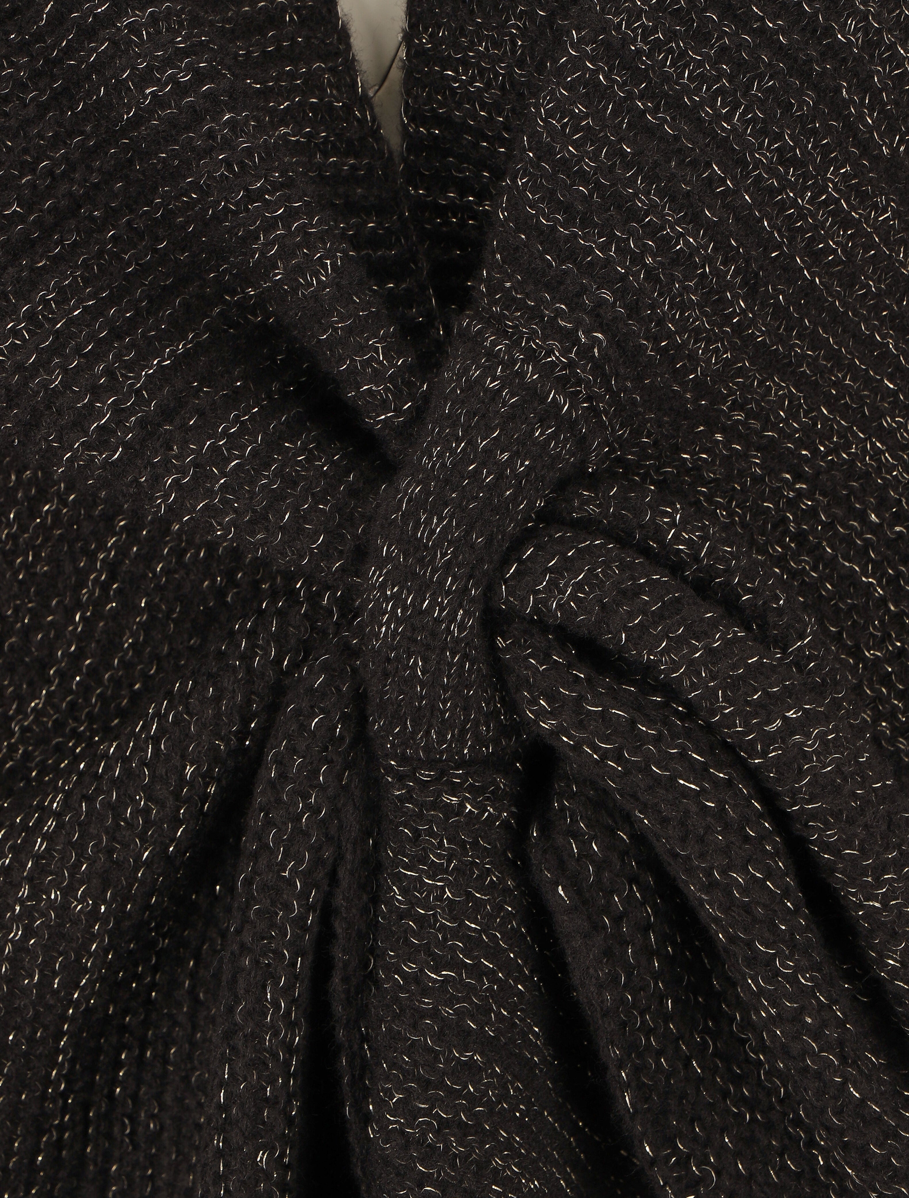 Châle irisé en maille - Noir - 3