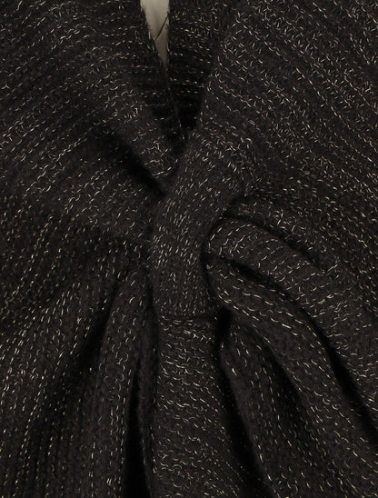 Châle irisé en maille - Noir - 3