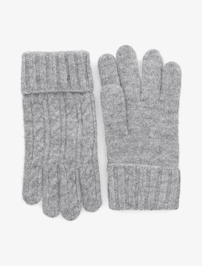 Gants en maille tressée - Gris - 1