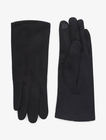 Gants unis en suédine - Noir - 2