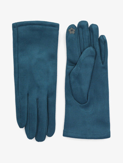Gants unis en suédine - Turquoise - 1