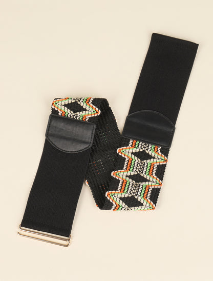 Ceinture stretch à motifs aztèques - Orange - 1