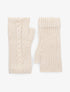 Mitaines unies en maille tressée - Beige - 1