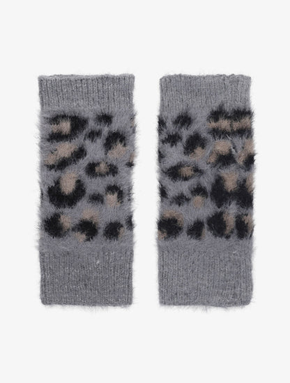 Mitaines à motif léopard - Gris - 1
