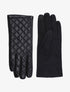 Gants en simili à motifs quadrillé - Noir - 1