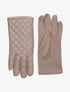 Gants en simili à motifs quadrillé - Taupe - 2
