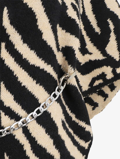 Châle motif tigré - Beige - 3