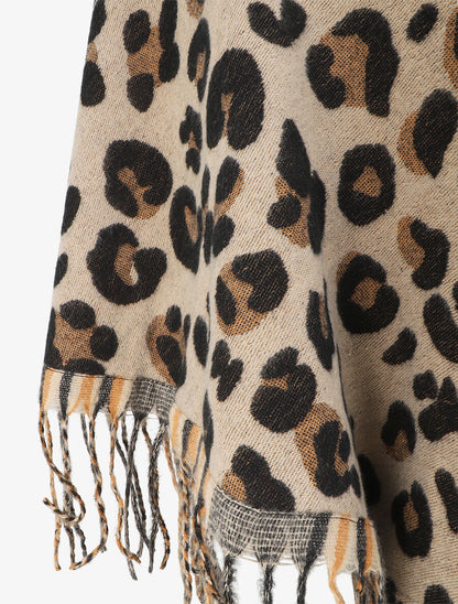 Châle motif léopard - Taupe - 3