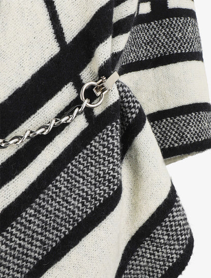 Châle motif géométrique - Noir - 3