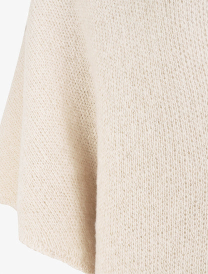Châle triangulaire en maille - Beige - 3