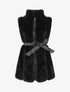 Veste longue ceinturée et zippée - Noir - 1