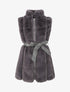 Veste longue ceinturée et zippée - Gris - 1