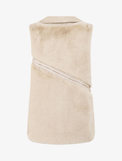 Veste sans manches à zips décoratifs - Beige - 2