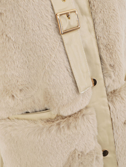 Veste sans manches à sangle décoratif - Beige - 3