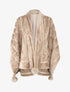 Châle en fourrure synthétique à pompons - Taupe - 4