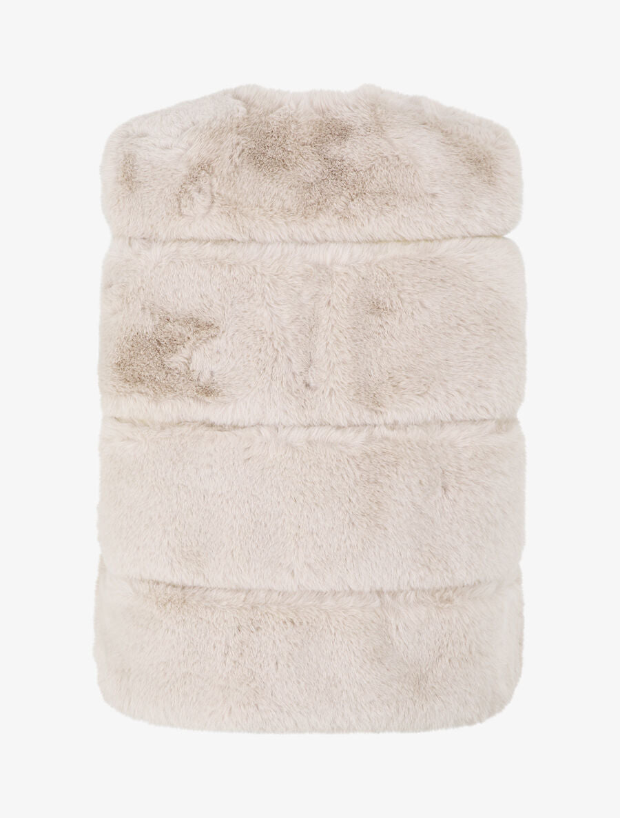Veste sans manches en fausse fourrure - Beige - 2